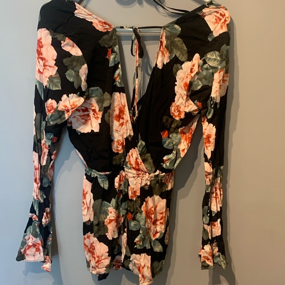Forever 21 Floral Long Sleeve Romper - Picture 3 of 3